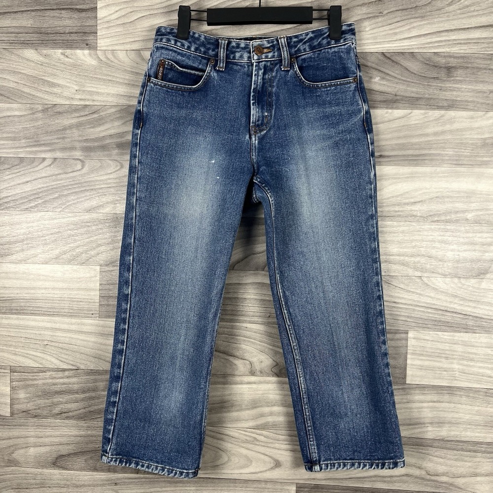 Bongo Jeans Women's Size 5 Blue 5-Pocket Mid Rise Medium Wash Capris Chore Y2K